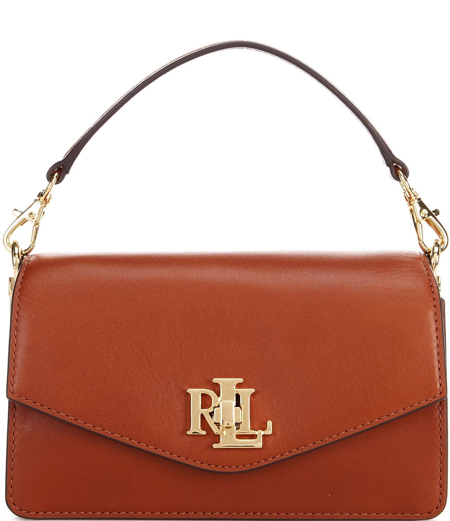 Leather Small Tayler Crossbody Bag, Tan