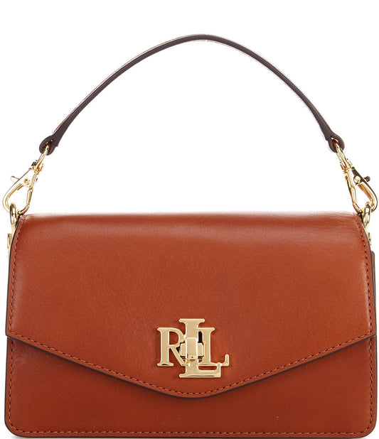 Leather Small Tayler Crossbody Bag, Tan