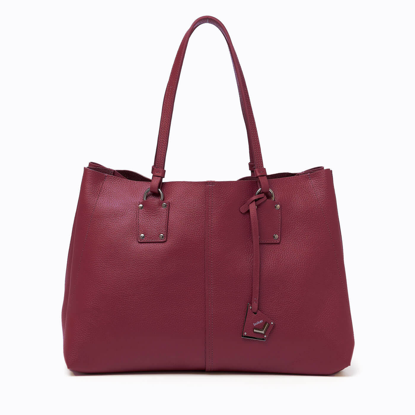 Ludlow Pebble Leather Tote In Port