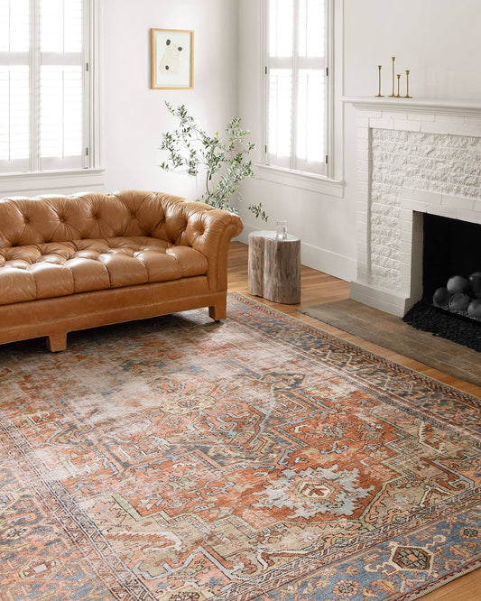 Loren Lq-15 7'6" X 9'6" Terracotta / Sky Area Rug