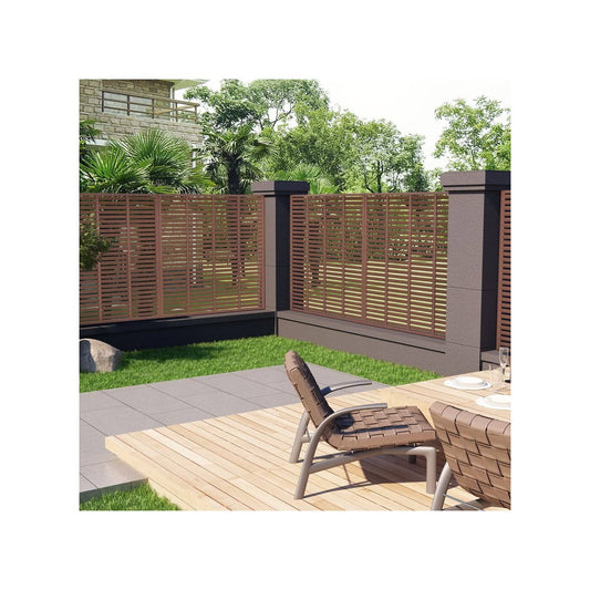 Louver Fence Wpc 70.9"X70.9" Brown