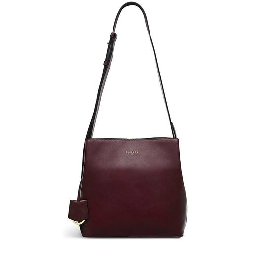 London Dukes Place - Medium Compartment Crossbody, Red, Leather