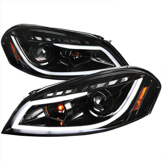 Led Jet Black Projector Headlights Signal Lamps For Chevy Impala