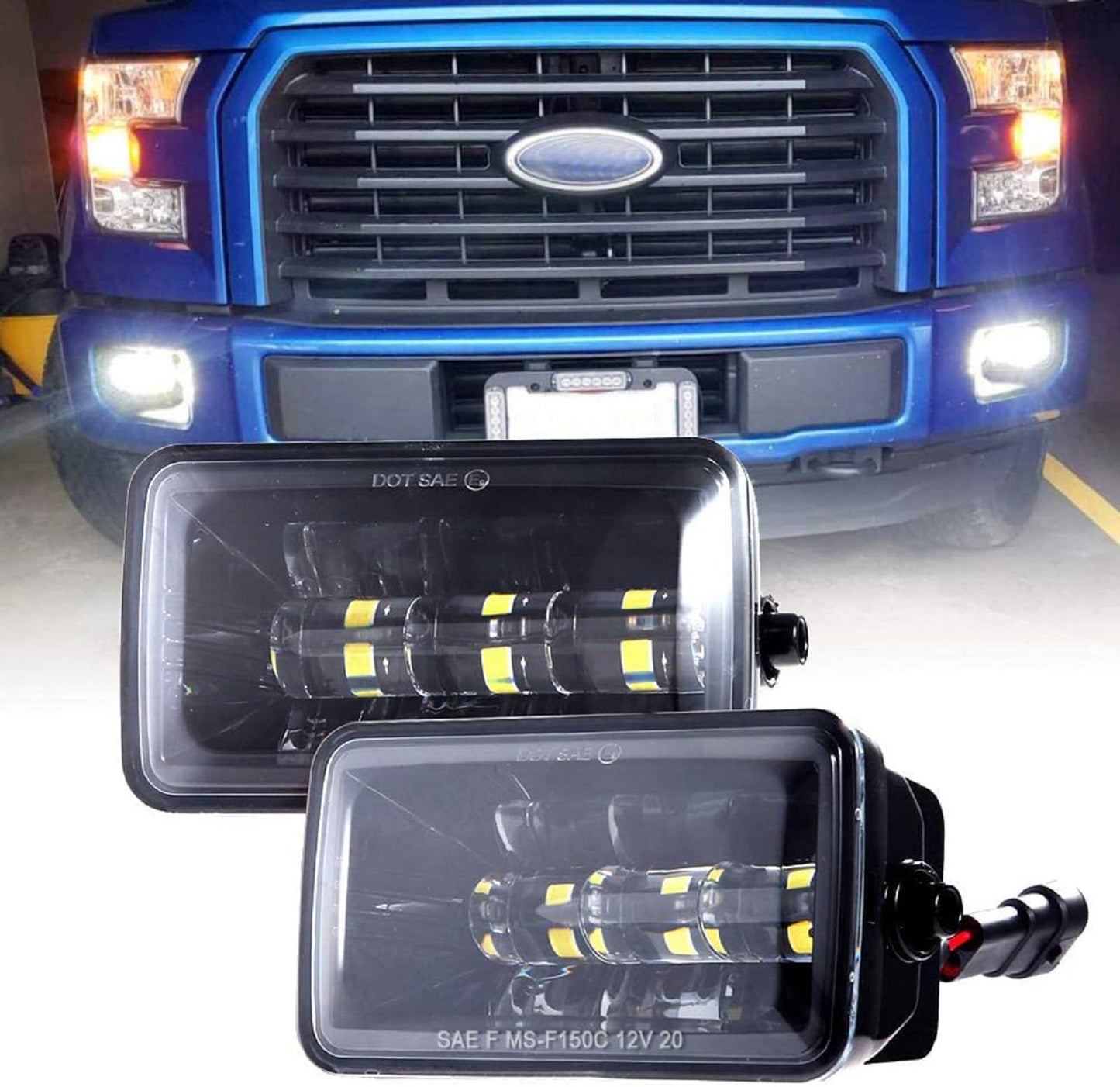 Led Fog Lights For 2015-2020 F150 4 Inch Led Fog Light Assembly Kit,36w Waterproof Led Bumper Lamps Set-1 Pair