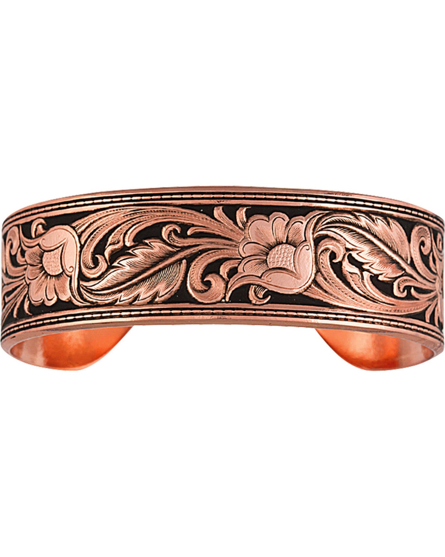 Leathercut Floral Cuff Bracelet