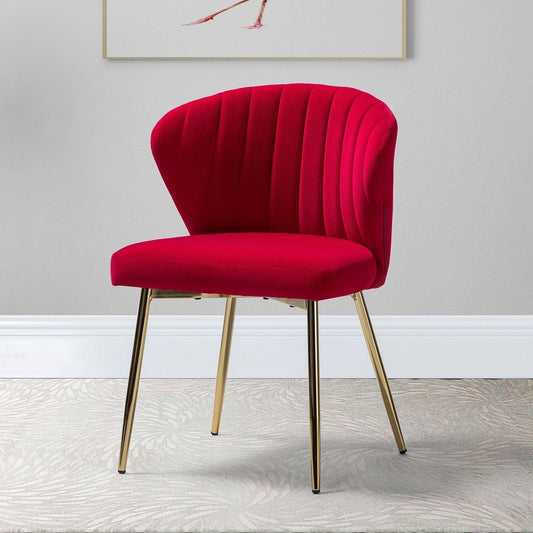 Luna Red Gold Legs Side Chair