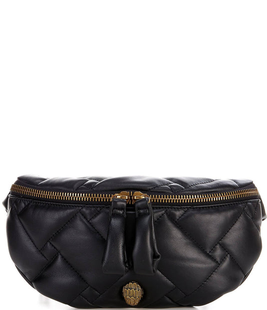 London Kensington Soft Quilted Leather Belt Bag - Black