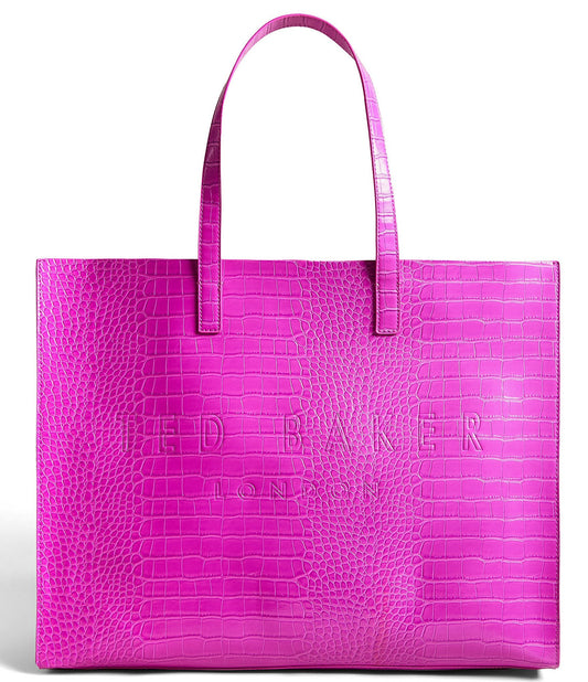 London Allicon Mock Croco Icon Tote Bag - Bright Pink