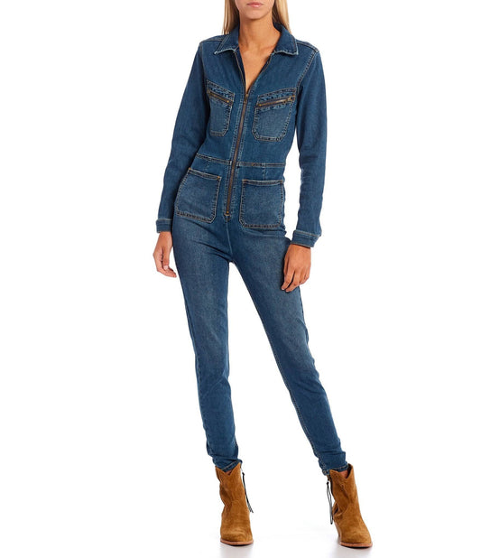 Lennox Denim Jumpsuit - Rider Blue