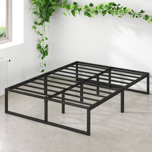 Lorelei 14 In. Platforma Bed Frame, Queen, Black