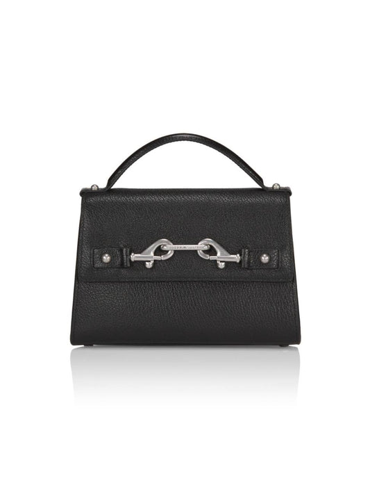 Lou Top Handle Crossbody With Chain Black