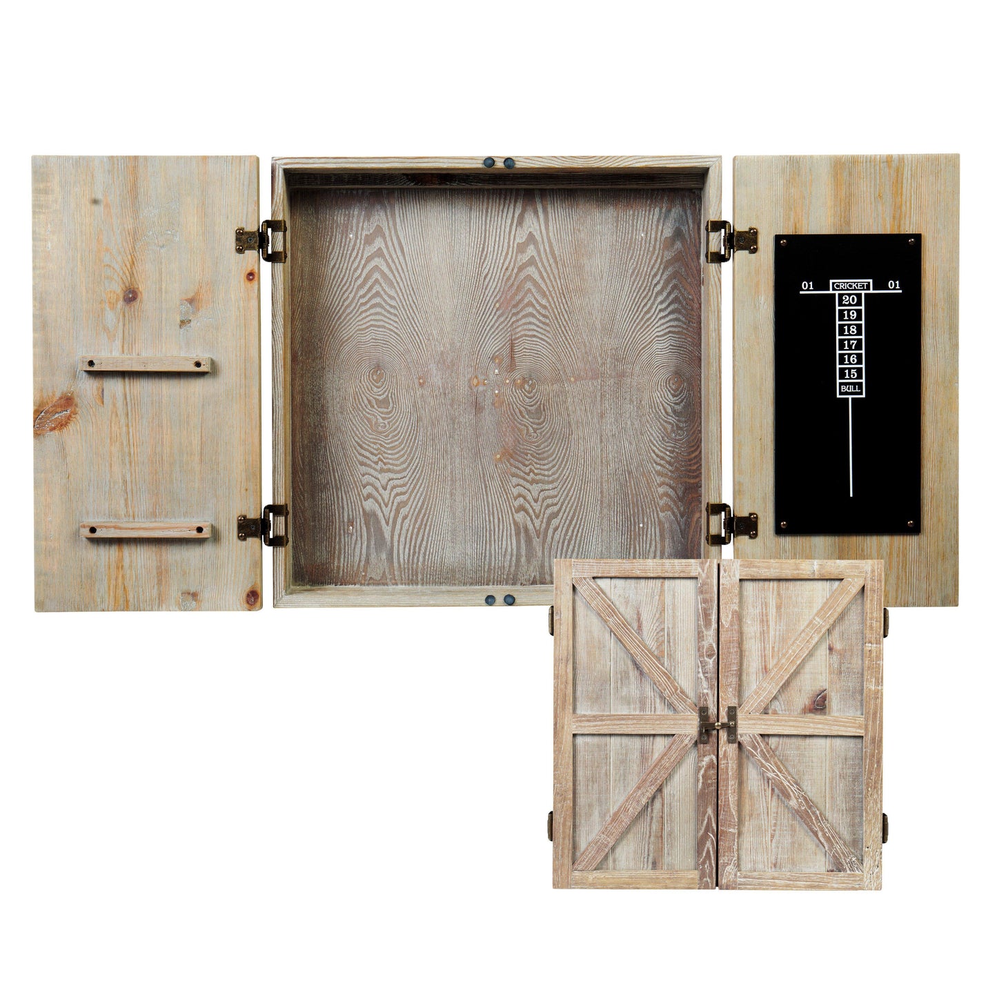 Legend Al6000w Barnwood Dartboard Cabinet With Wheat Finished Barn Style Doors