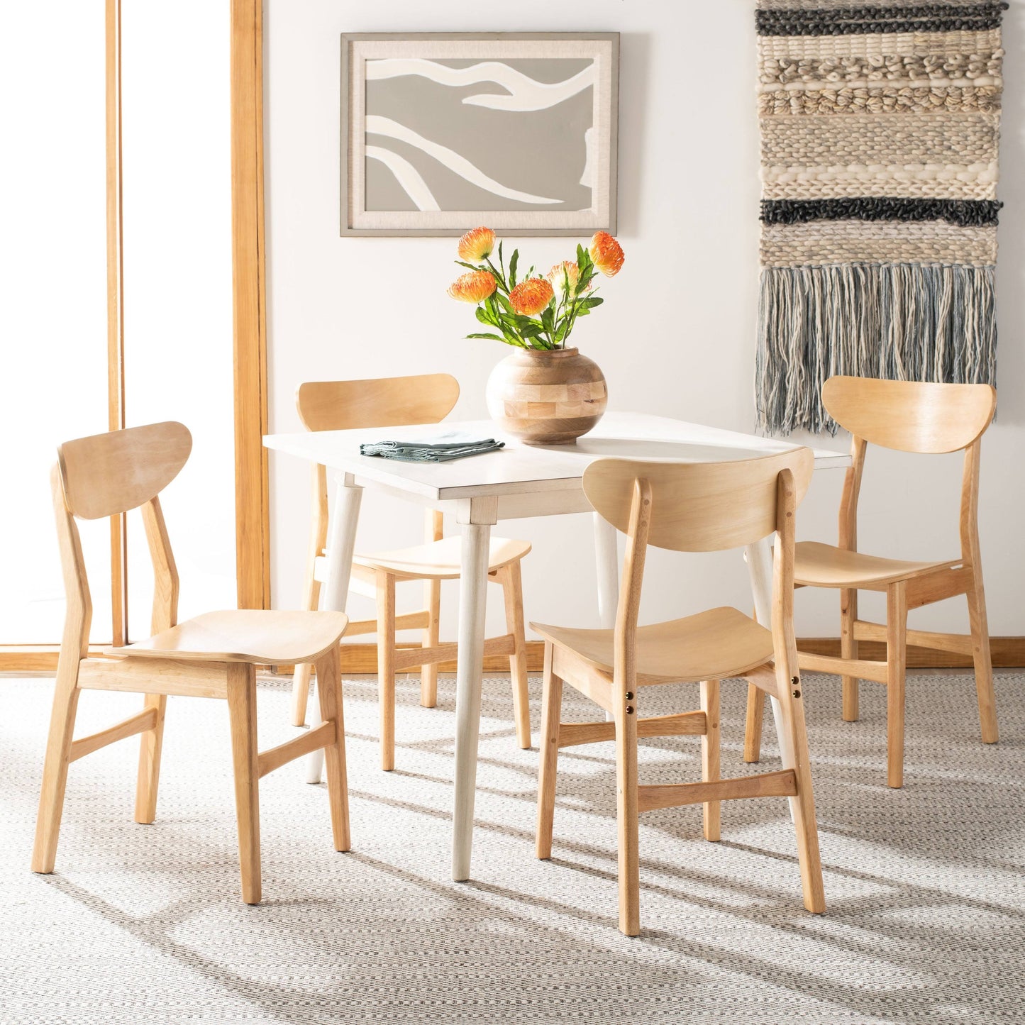 Lucca Retro Dining Chair Set Of 2 - Natural