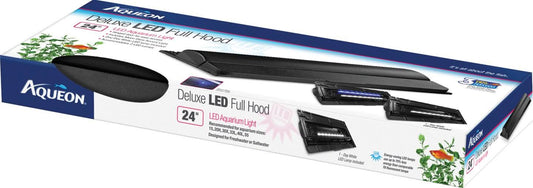 Led Full Aquarium Hood, Black, 24"