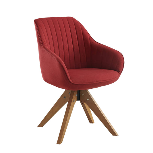 Leon Modern Swivel Accent Arm Chair With Wood Legs