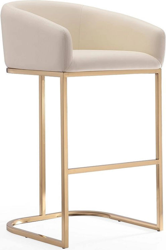 Louvre Barstool In Cream And Titanium Gold