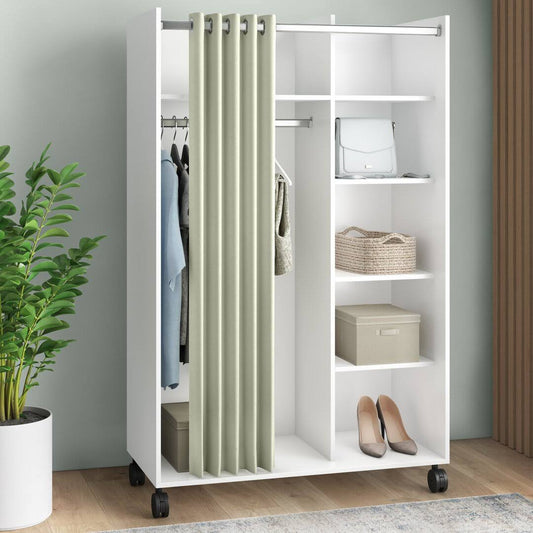 Loke Mobile Curtain Storage Center Armoire