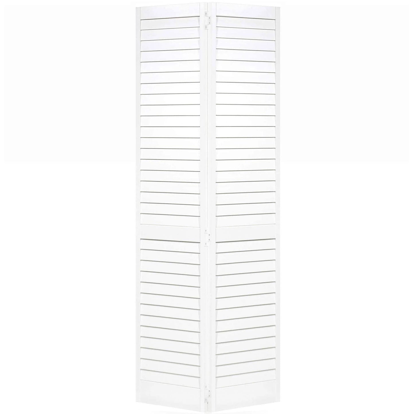 Louvered Pine Wood Painted Plantation Bi-Fold Door 1 In. X 32 In. X 80 In.