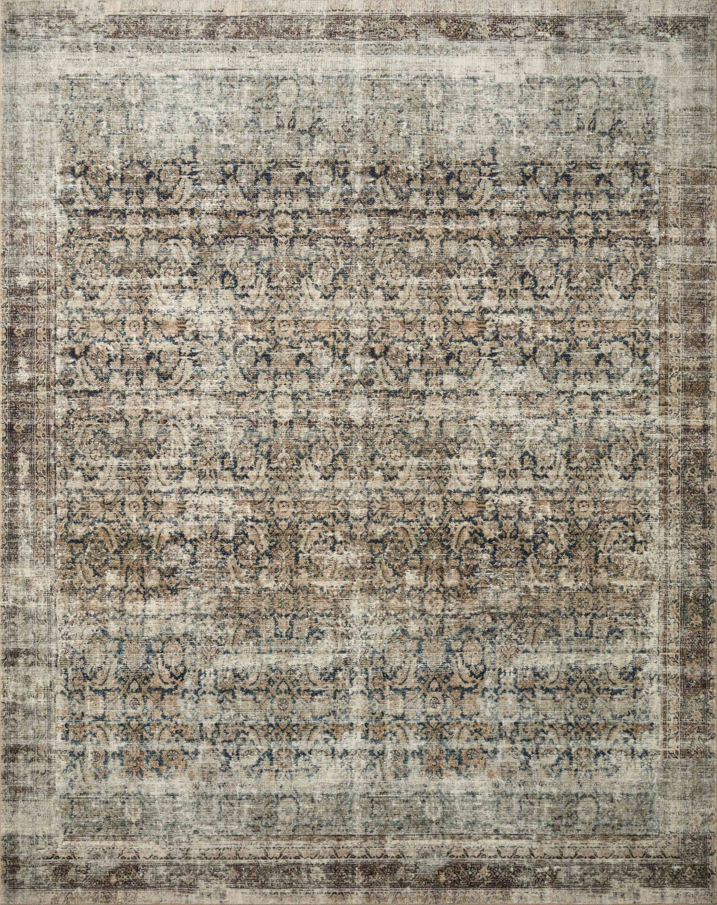 Lewis X Morgan Mog-02 7'3" X 9'3" Area Rug - Navy, Sand