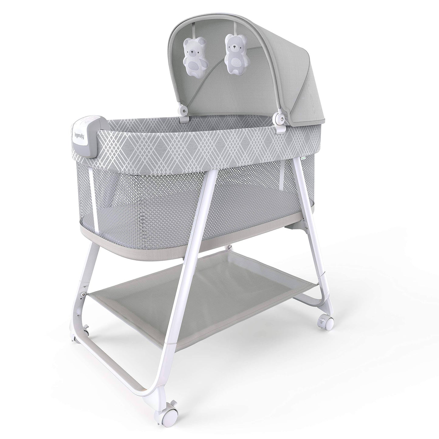 Lullanight Soothing Bassinet For Baby With Locking Wheels & Night Light, Newborn To 5 Months - Gem