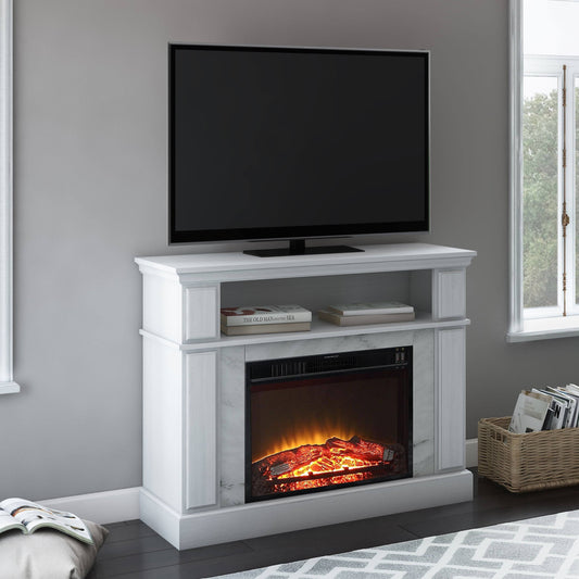 Loring Media Fireplace For Tvs Up To 48 , White