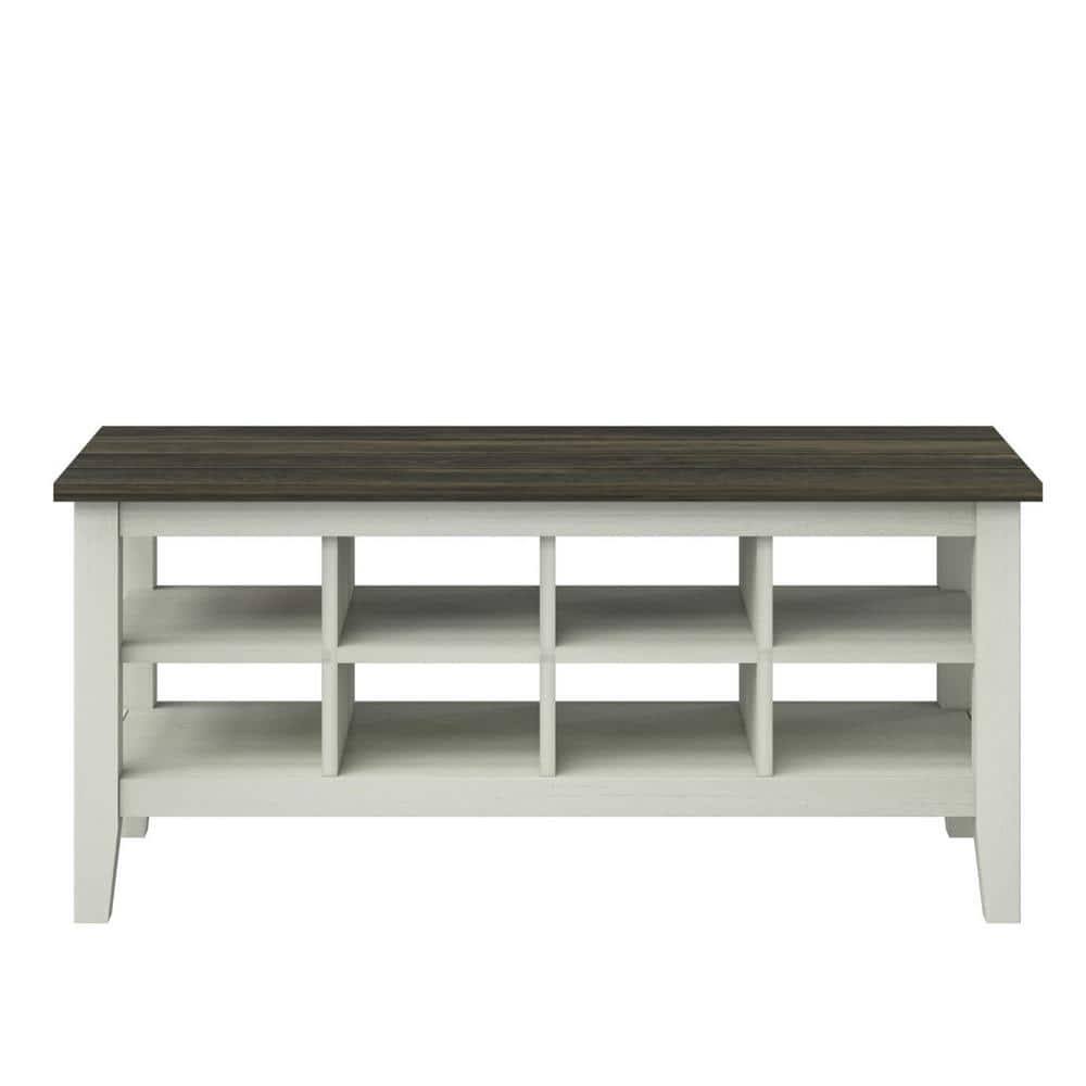 Lorraine Cubby Storage Bench Color: Old Wood White