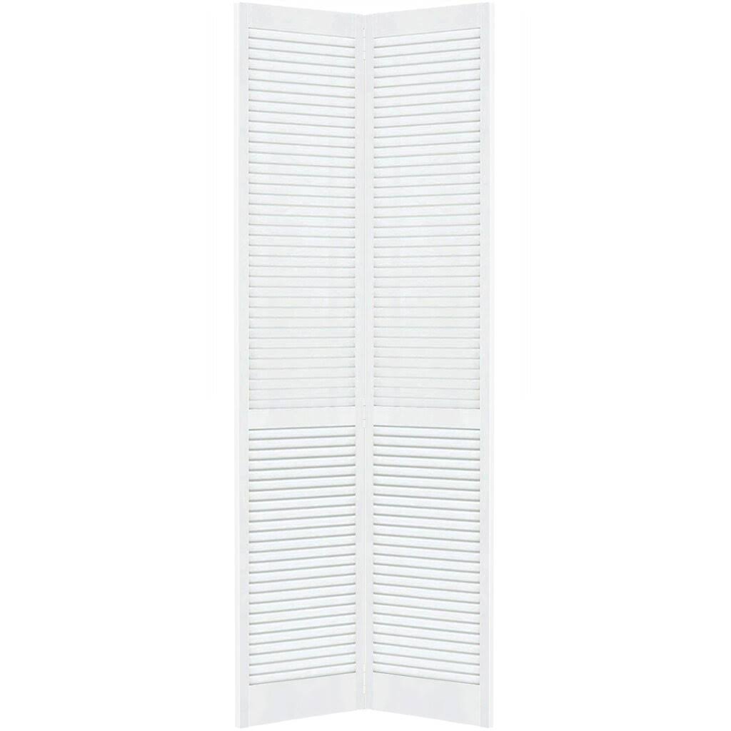 Louvered Wood Primed Bi-Fold Door