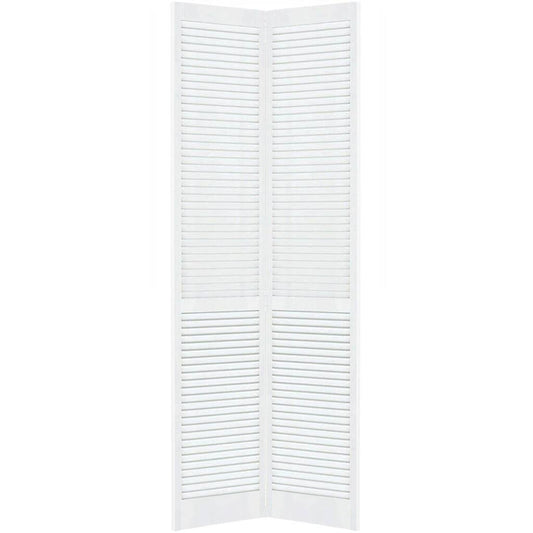 Louvered Wood Primed Bi-Fold Door