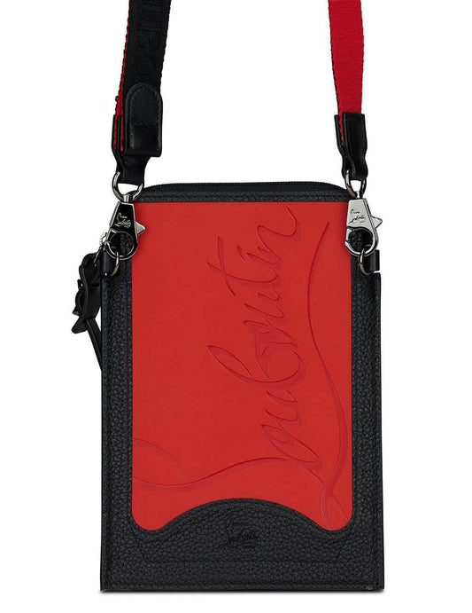 Loubilab Leather Phone Crossbody Bag In Red/Black