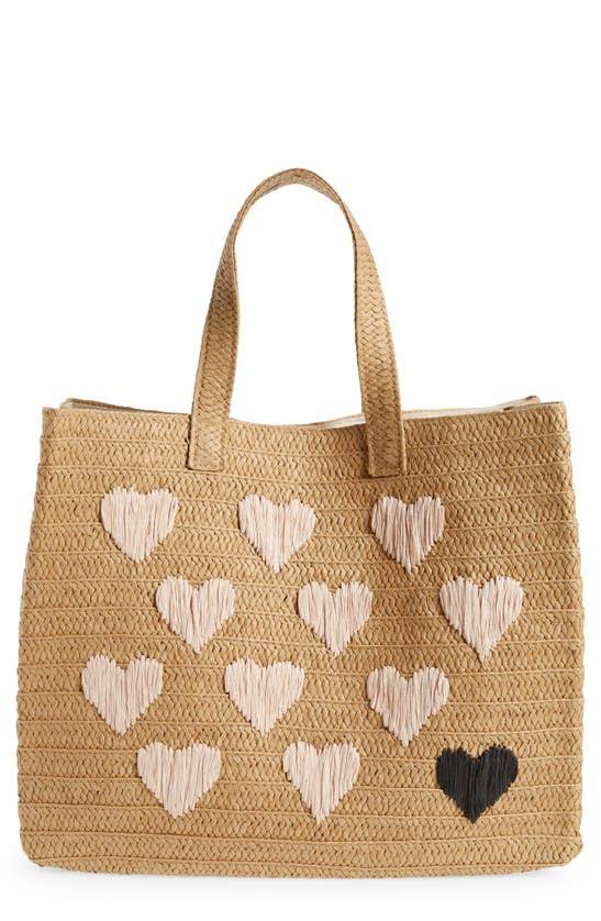 Los Angeles Be Mine Straw Tote In Sand/Dusty At Nordstrom