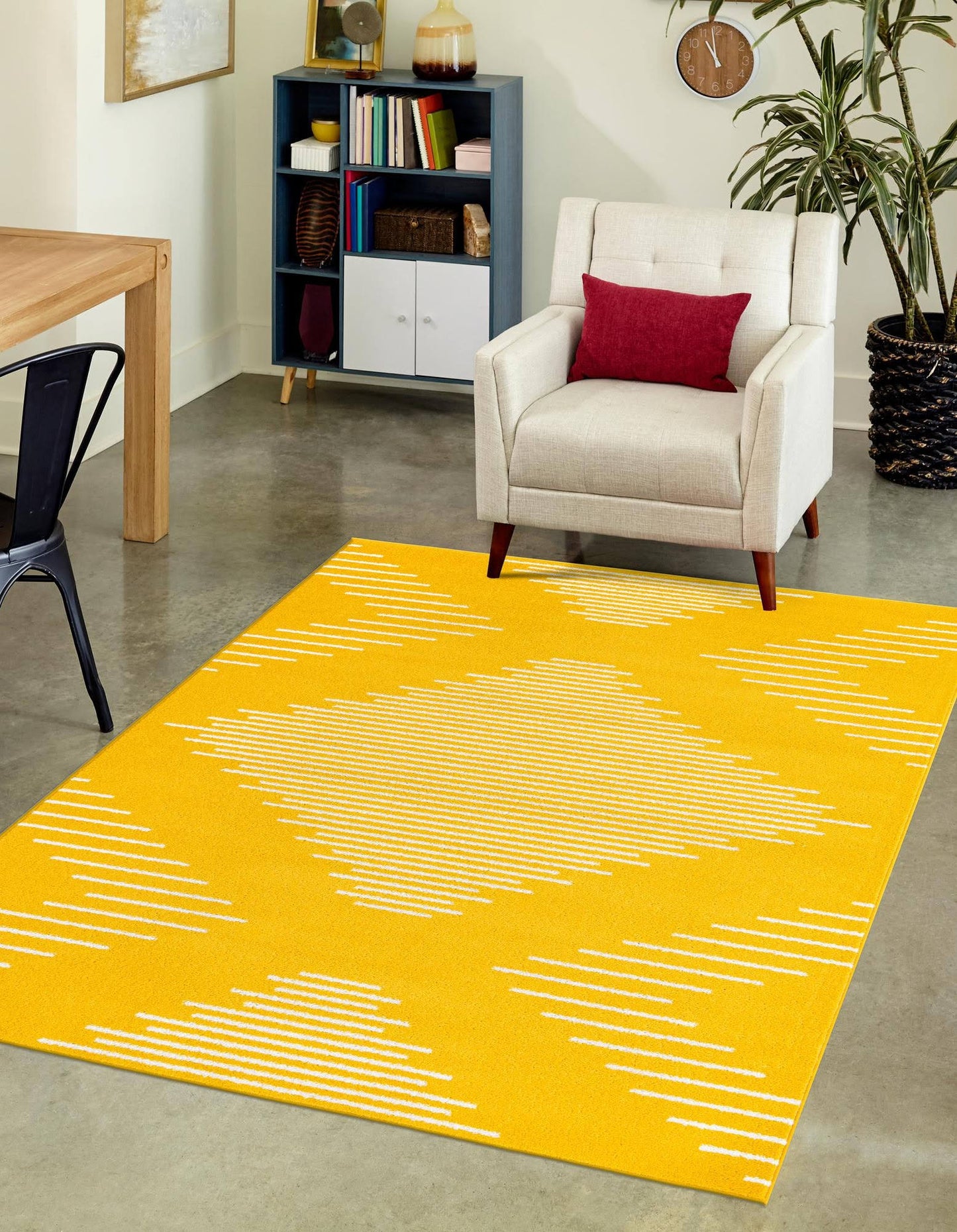 Loom Kai 5 Ft Runner Yellow Geometric Area Rug