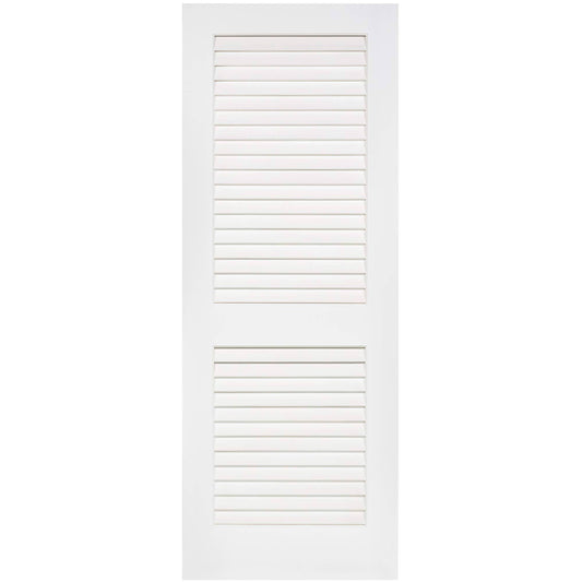 Louvered Solid Wood Primed Standard Door