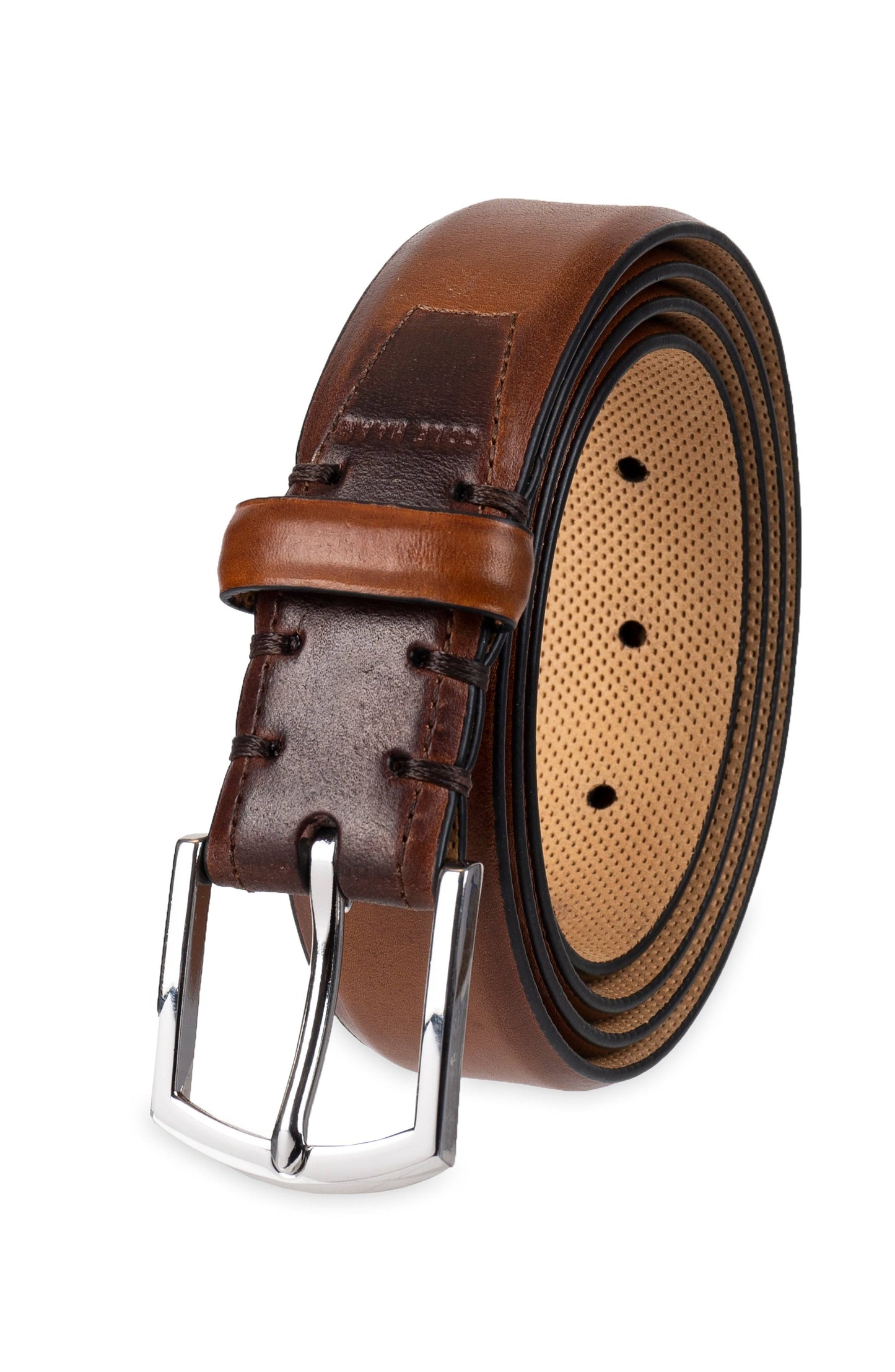 Lewis Burnished Leather Belt - 42