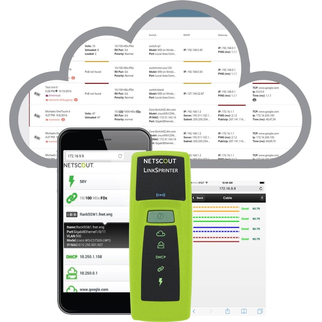 Lsprntr-300 Linksprinter 300 Network Tester With Wifi And Distance To Cable Fault Indication, Beige