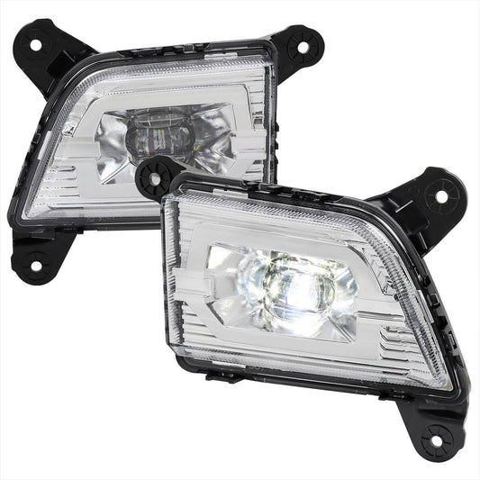 Lf-Siv1915cled-Dl Led Fog Lights Kit Chrome Housing/Clear Lens Chevrolet Silverado 1500 2019-2022