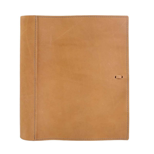 Leather Three Ring Binder / Document Holder - Buckskin / 1 Inch