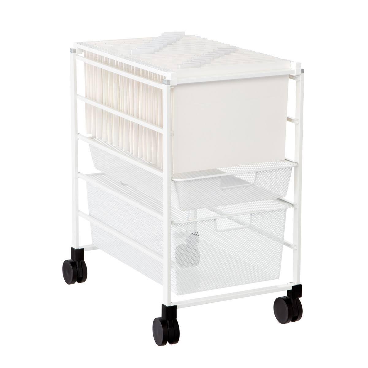 Legal-Size Mesh File Cart Platinum, 18" X 21" X 24-3/4" H |