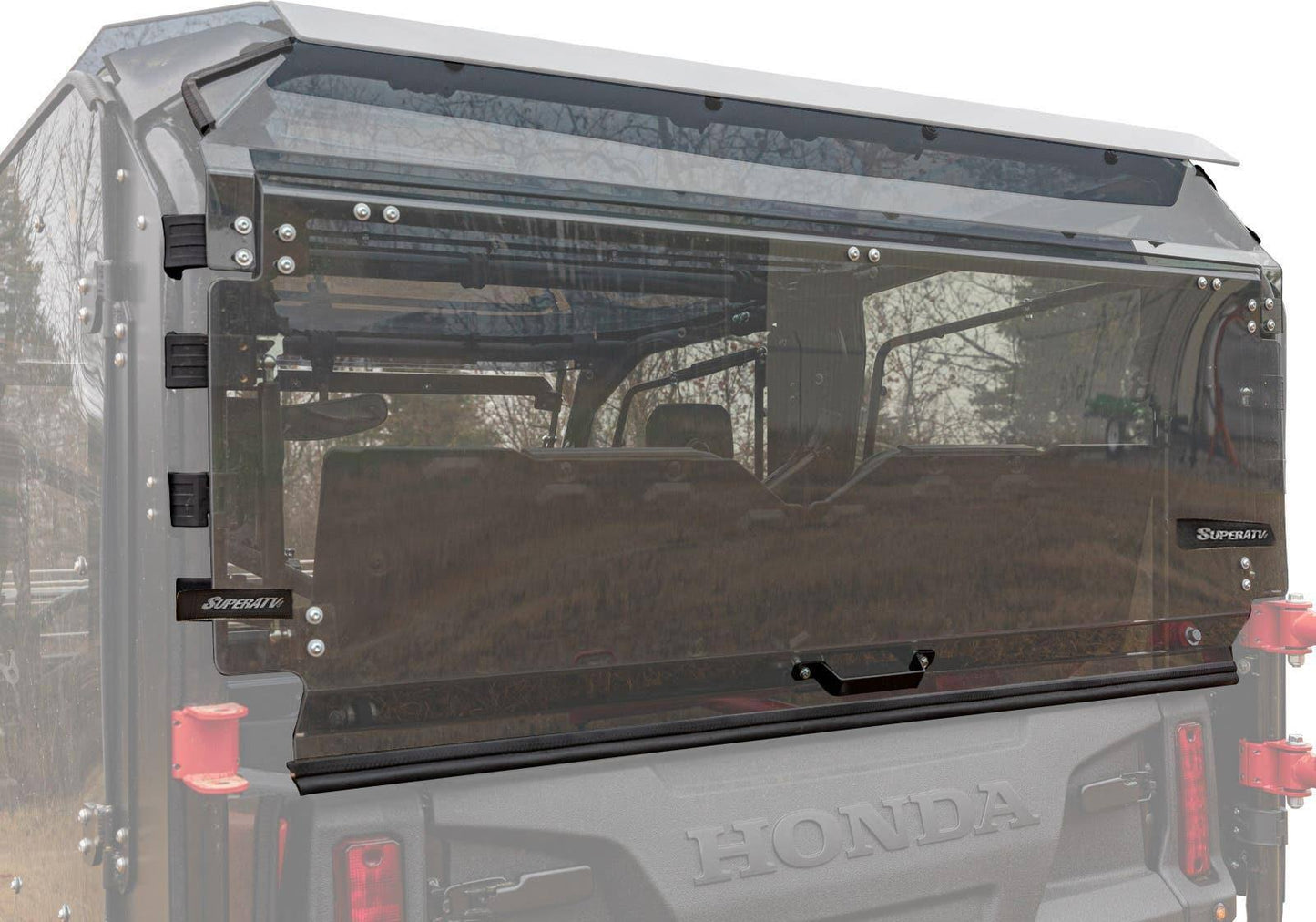 Light Tinted Rear Windshield For 2016+ Honda Pioneer 1000-5 1/4 Inch Thick Polycarbonate 250 Times Stronger Than Glass Rattle-Free Fit Made