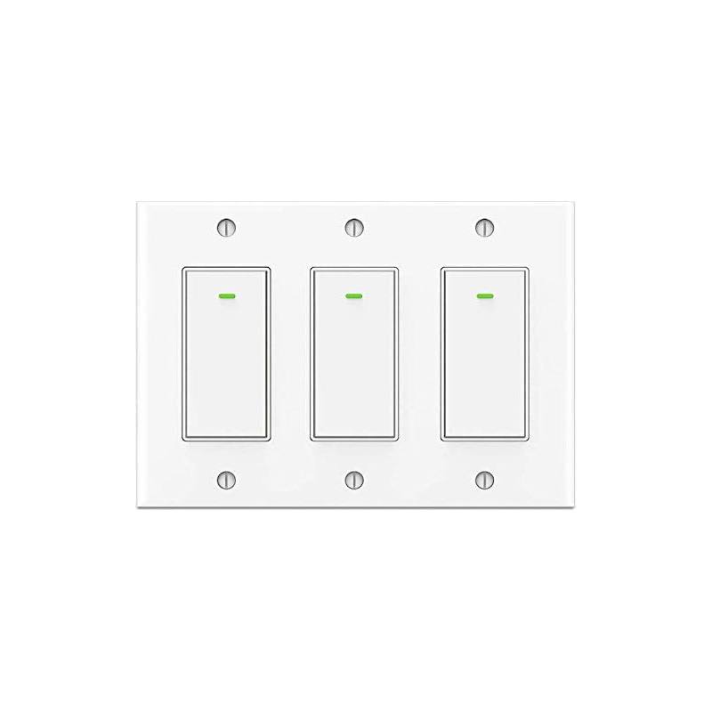 Light Switch 3 Gang Smart Switch 2.4ghz Wifi Light Switch Work With Alexa Google Home