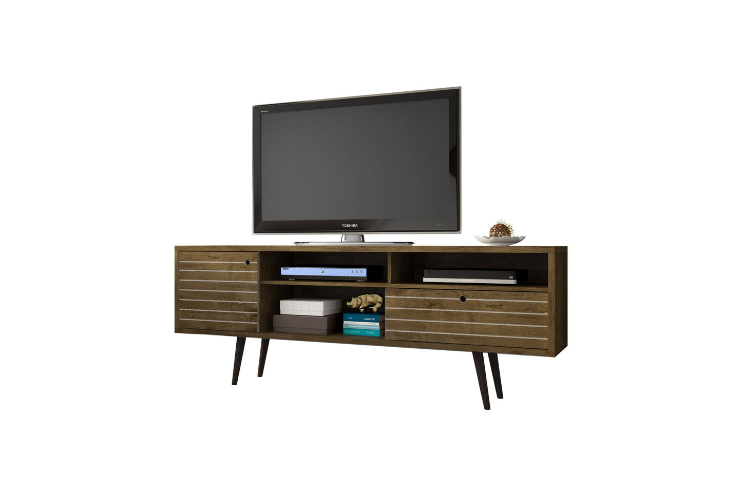 Liberty Modern Tv Stand, Rustic Brown