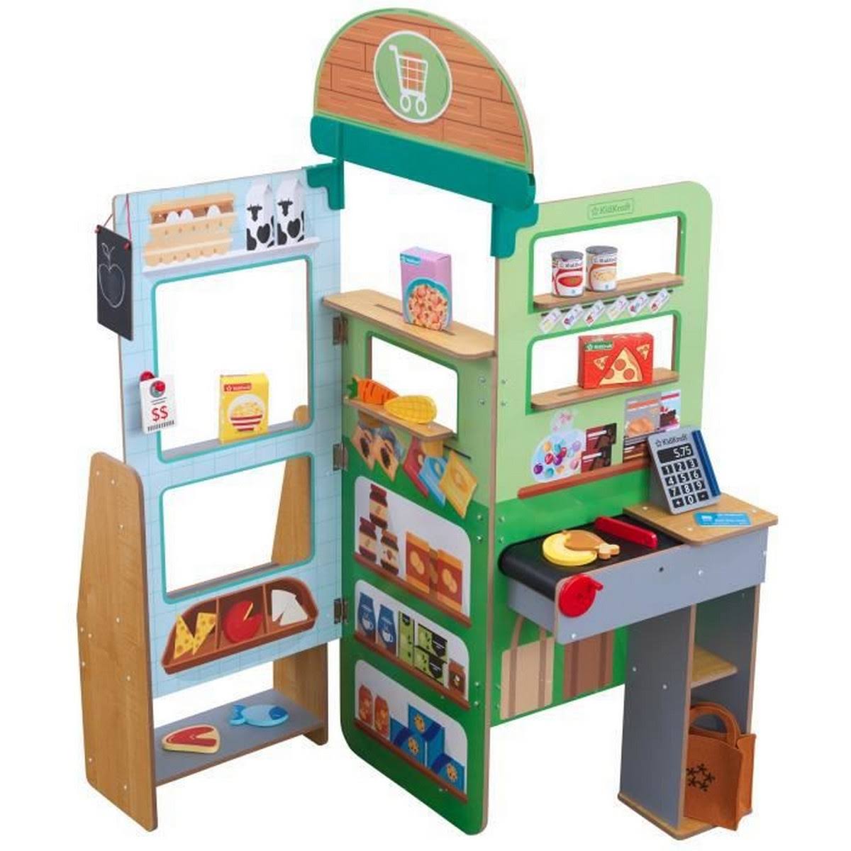 Let's Pretend Wooden Foldout Grocery Store Pop Up For Kids Ages 3 & Up