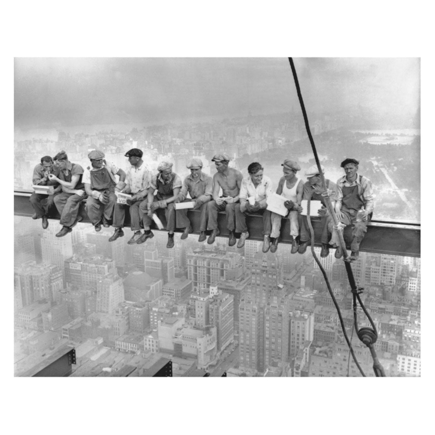 Lunch Atop A Skyscraper Wall Art Black