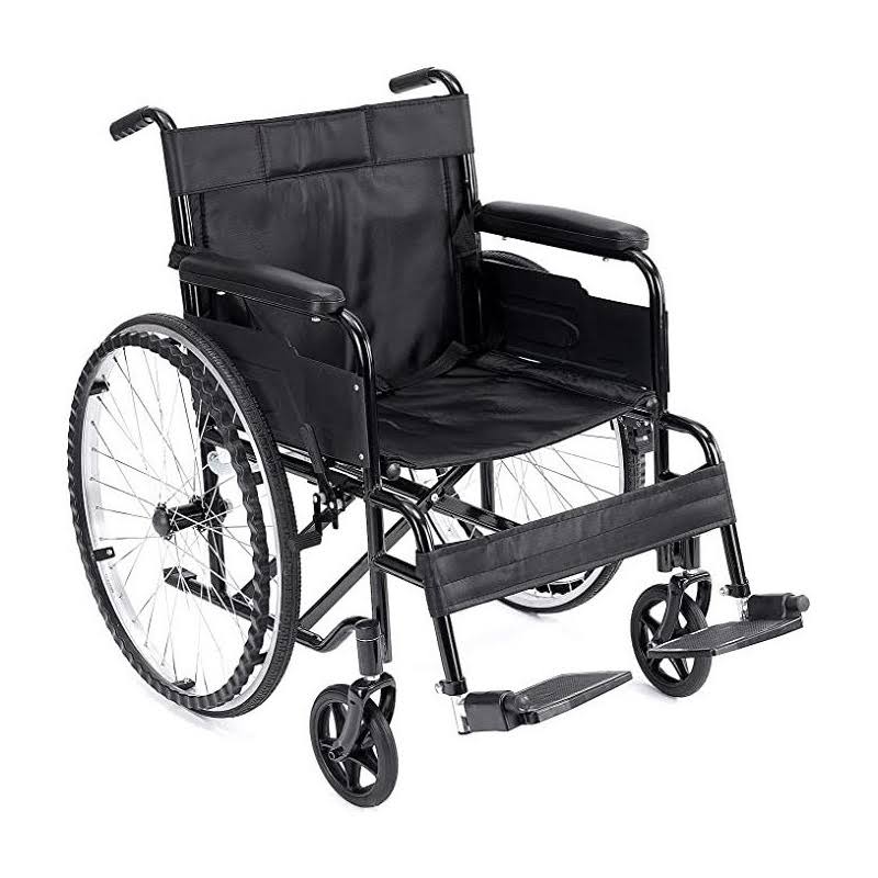 Lightweight Wheelchair With Swing Away Elevating Leg Rest, Black, Exte