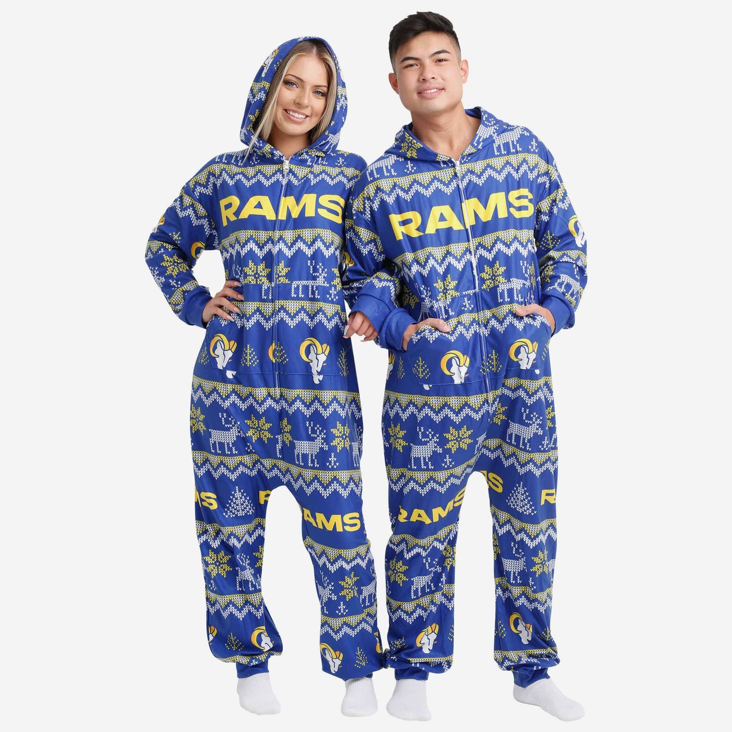 Los Angeles Rams Nfl Ugly Pattern One Piece Pajamas