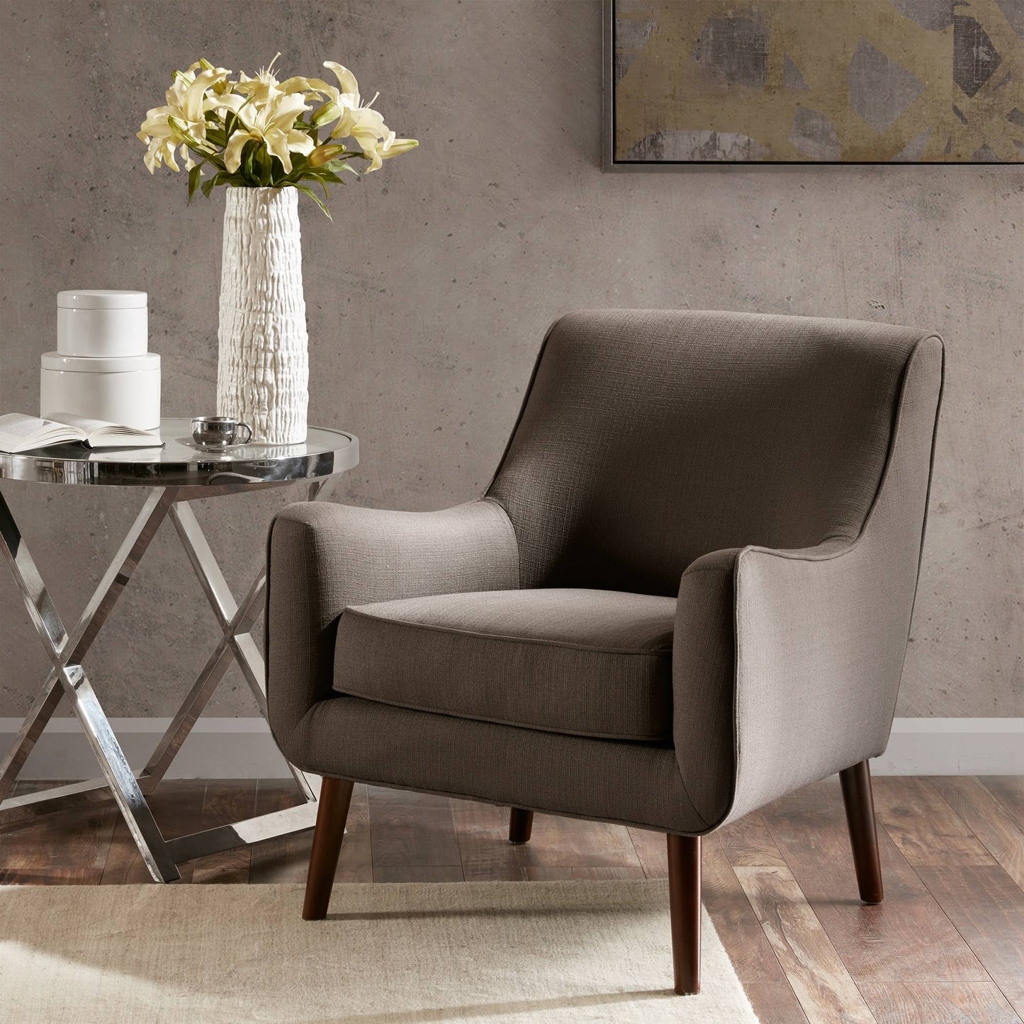 Liam Grey Mid-Century Accent Chair (30"W X 34.5"D X 34"H)