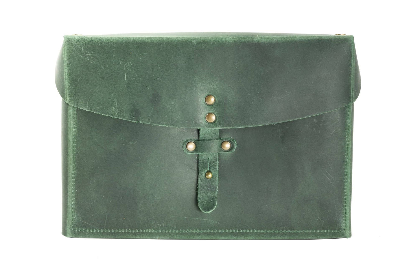 Leather Writer's Medic Bag - Crazy Horse Forest Green