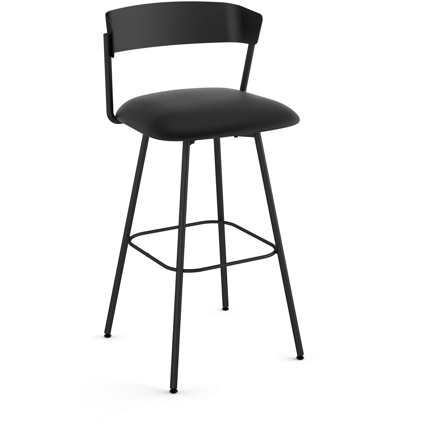 Ludwig 26 In. Swivel Counter Stool - Charcoal Grey Polyester/ Black Metal