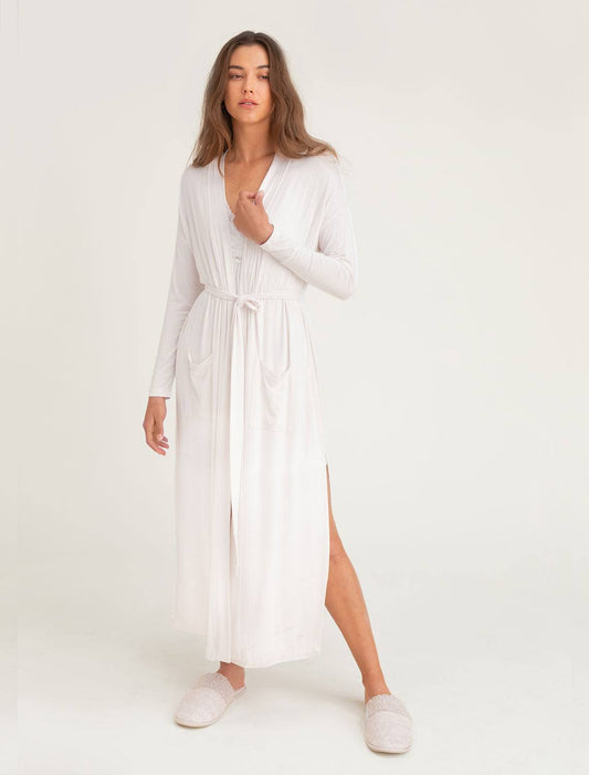 Luxe Milk Jersey Women's Duster Robe Pearl / L/Xl